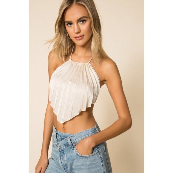 superdown Ivy Halter Top in Champagne Medium New NWOT - Picture 9 of 12